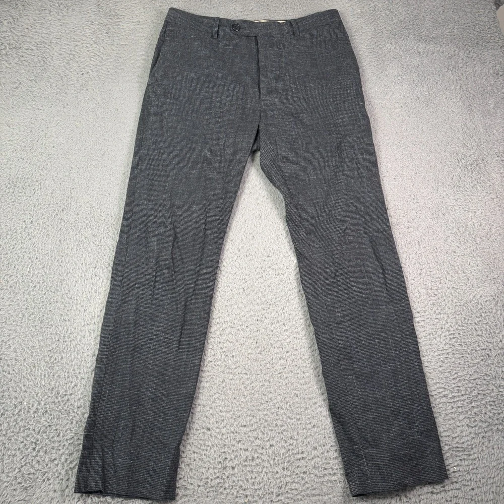 Banana Republic Dress Pants Mens 30x30 Gray Italian Stretch Charcoal Flat Front
